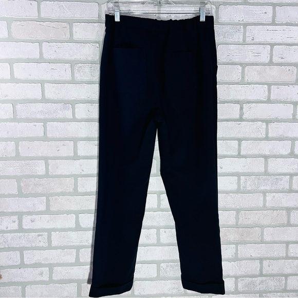 Maeve by Anthropologie Pintuck Tapered Leg Cuffed Black Trousers Size 8 - Picture 4 of 11